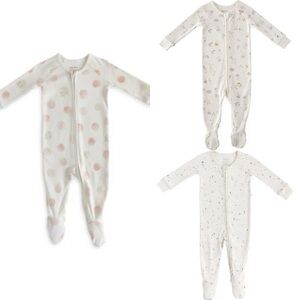 Bundle of Three Adorable Pehr Footie Pajamas 6-12M